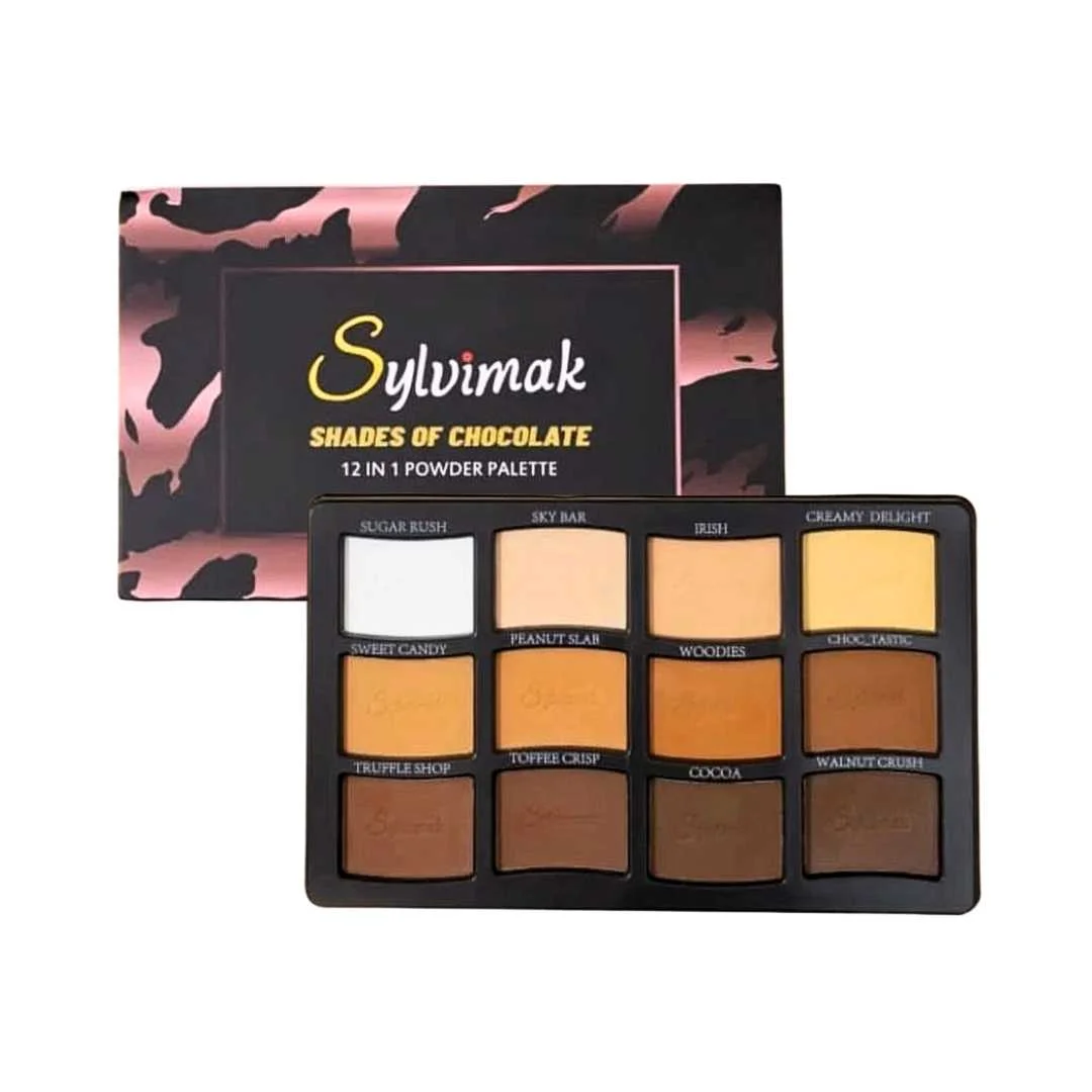 Sylvimak Shades of Chocolate 12-in-1 Powder Palette Sylvimak Shades of Chocolate 12-in-1 Powder Palette - Image 1